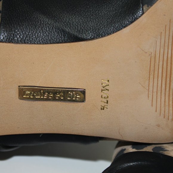 Louise et Cie Lo Idola Open Toe Bootie Heeled Boot Leopard Women Shoe 7 NEW FLAW - Picture 8 of 13